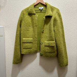 & Other Stories Green Textured Jean Jacket